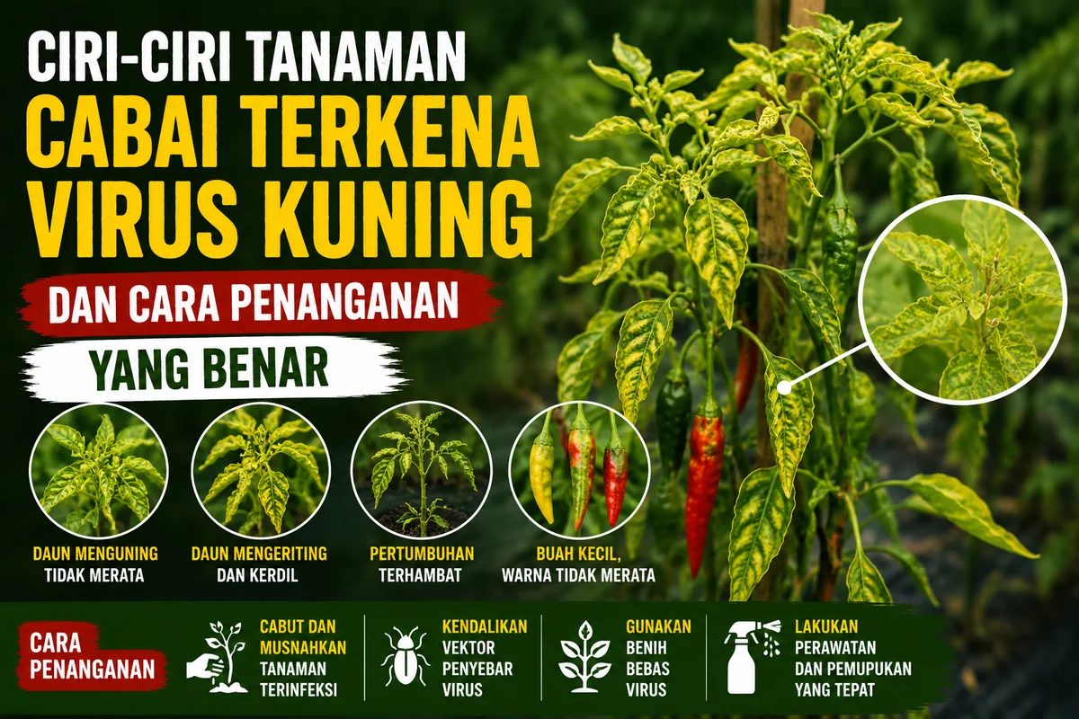Ciri-Ciri Tanaman Cabai Terkena Virus Kuning dan Cara Penanganan yang Benar
